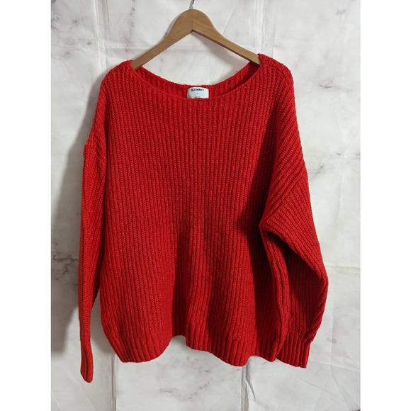 Old Navy Sweaters - OLD NAVY red Knitted Pullover Sweater XXL